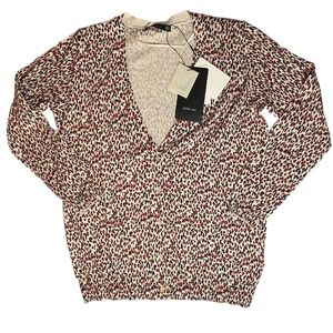 NWT Zara Red and White Patterned Cardigan